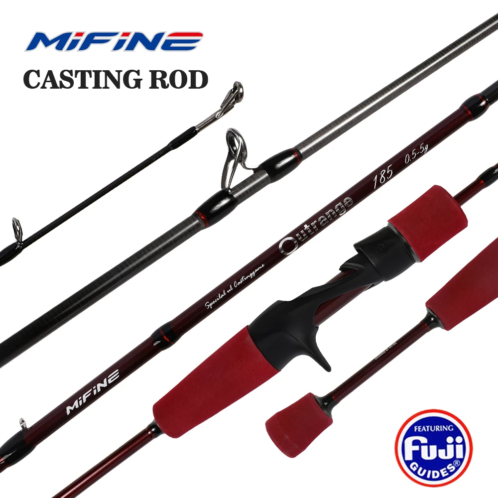 

MIFINE OUTRANGE Ultralight Casting Fishing Rod UL Lure 0.5-5G 24T Carbon Fiber Fuji Rings Tubular Tips for Trout Fishing Pole
