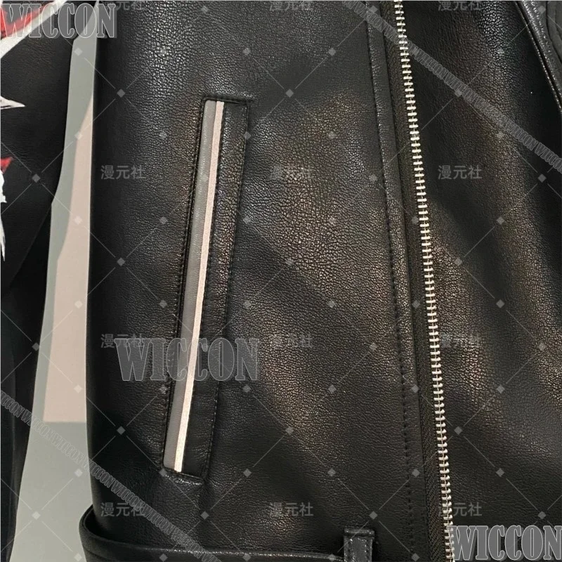 w;3.c\6;h'8/Sylus Love and Deepspace Qin Che Game Cosplay Costume Leather Jacket Pant Coat Black Suit Man New Full Se5'u.9;m\4/p - view 6