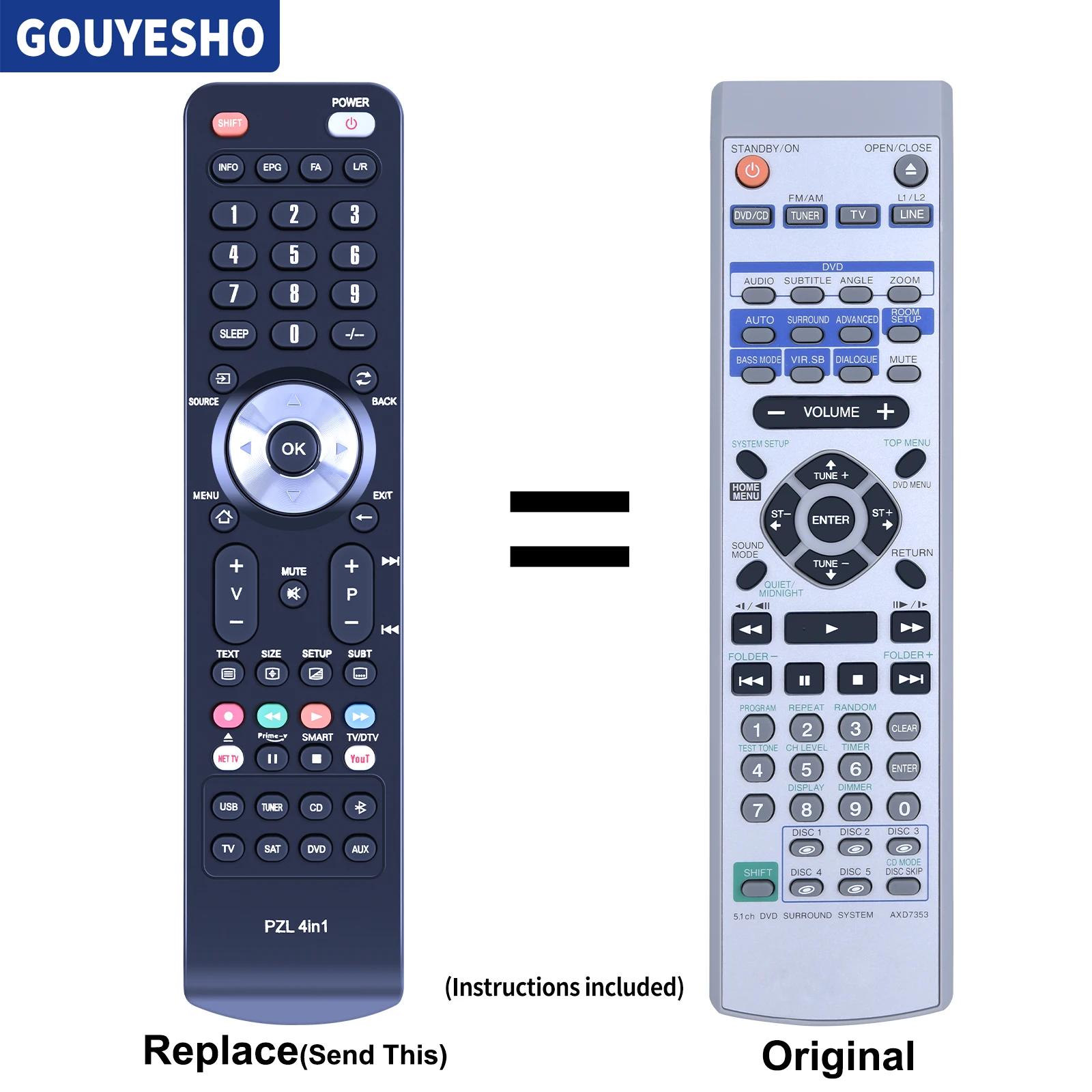 New AXD7353 Remote Control For Pioneer DVD HTD-330 HTD-530 HTD-630 XV-HTD330