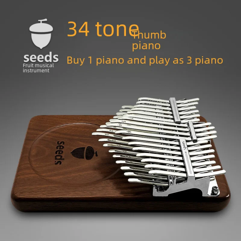 

seedsFruit34Tone Thumb Piano Double-Layer Semitone Walnut Plate Kalimba PianokalimbaFinger Piano