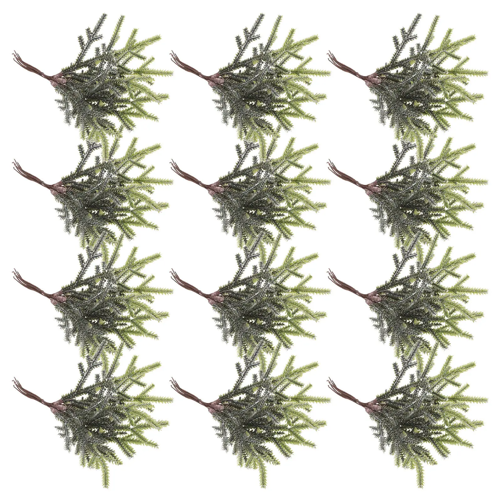 60Pcs Artificial Pine Needles Branches Green Faux Cedar Picks Simulated Spruce Stems Christmas Tree Decoration DIY Holiday Twigs