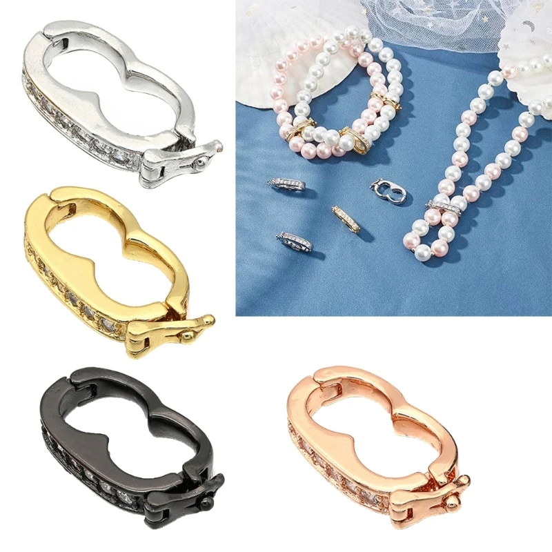 Necklace Shortener Clasp Mini Pearl Enhancer Push Clasp Extender Necklace Chain Connector for Jewelry Crafts Making Dropshipping