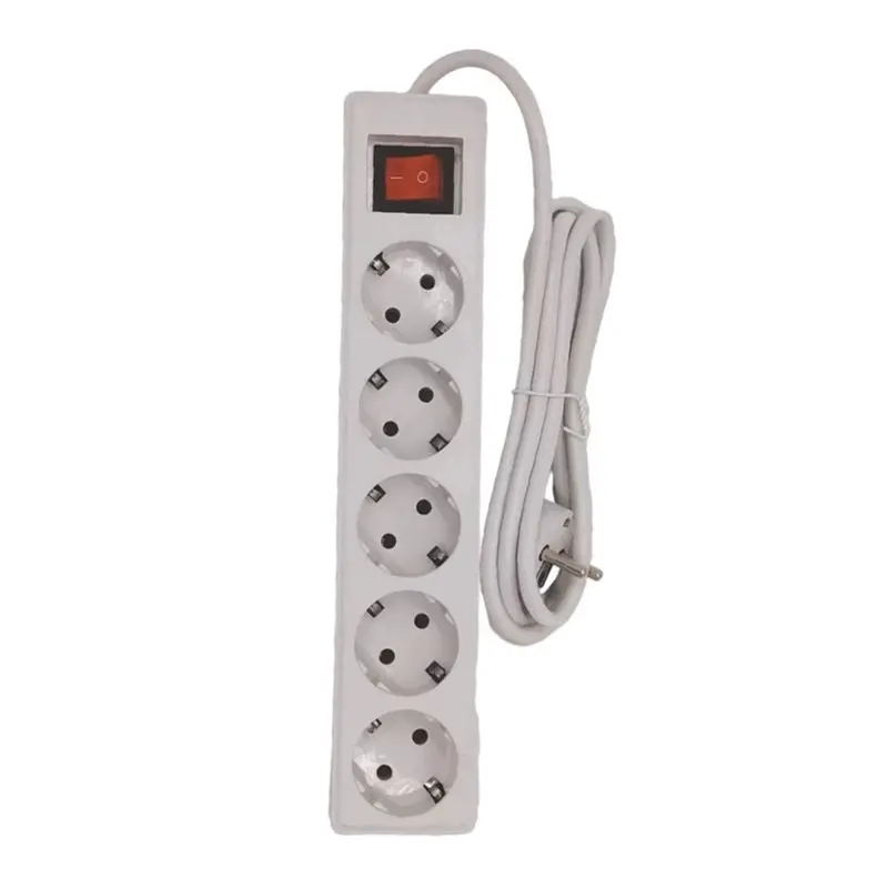 [B24B!】 Power Converter 5 Sockets EU Plug Extension Socket Adapter 5 Meter Multiple Socket Extension Cord