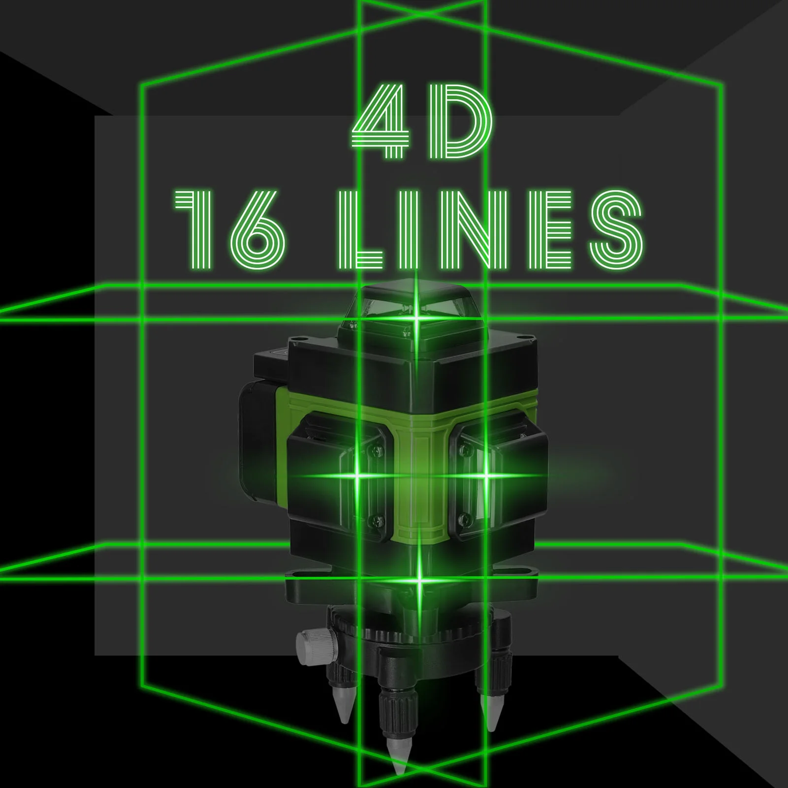 Poziomica laserowa 4D Samopoziomująca zielona wiązka 4D Narzędzie laserowe Bluetooth Pilot Akumulator litowo-jonowy i twardy futerał do przenoszenia