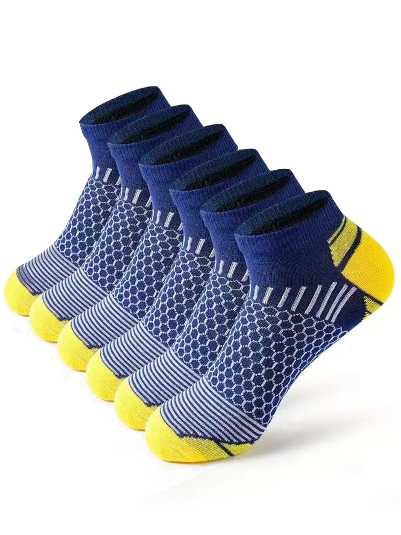 6/12 Paar Herren-Kurz-Sportsocken - Feuchtigkeitsableitend, Atmungsaktiv, Ganzjahres-Sportsocken – Detail 5