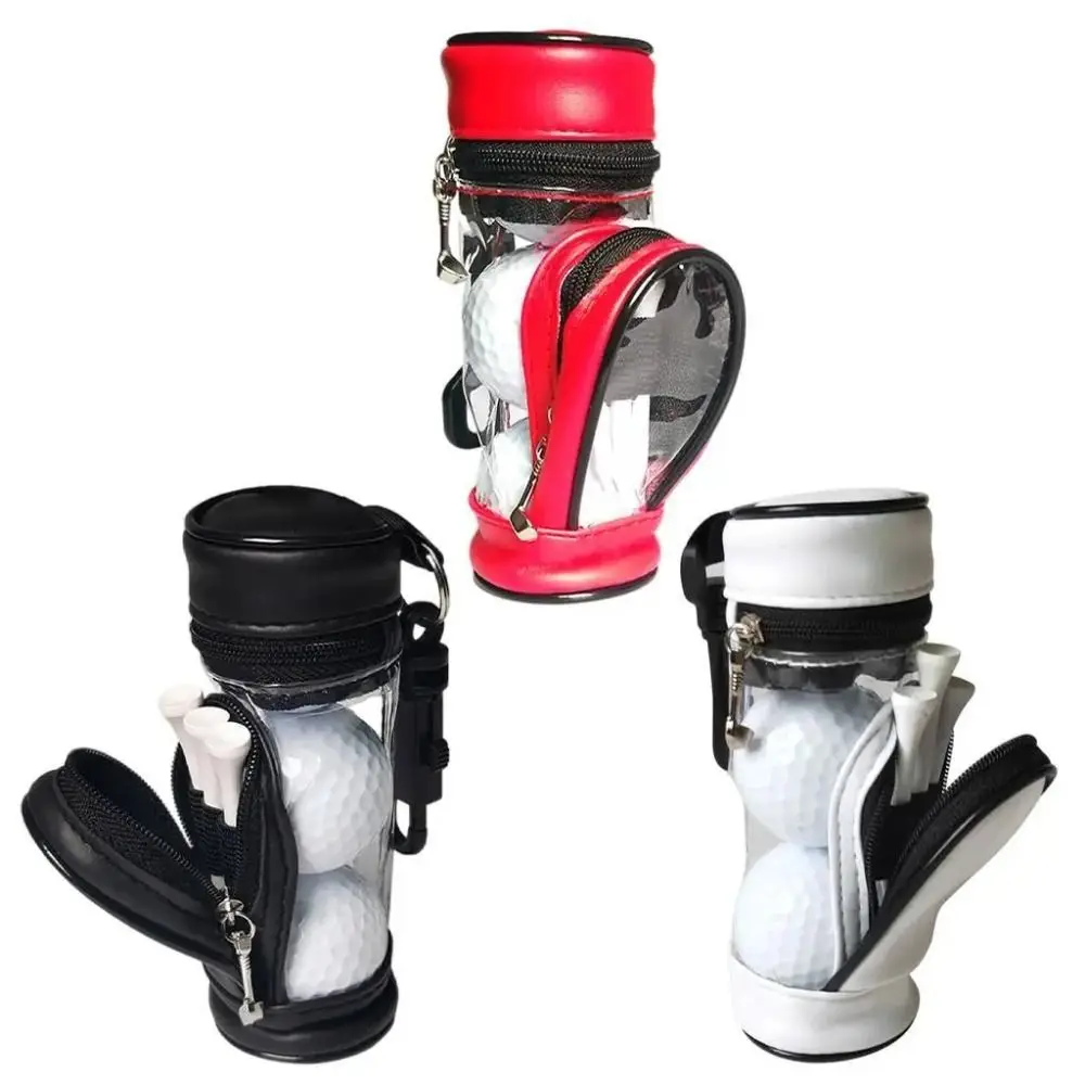 

Portable Golf Ball Waist Pack Waterproof Can Hold 3 Balls Golf Ball Storage Bag with Swivel Waist Belt Clip PU Material