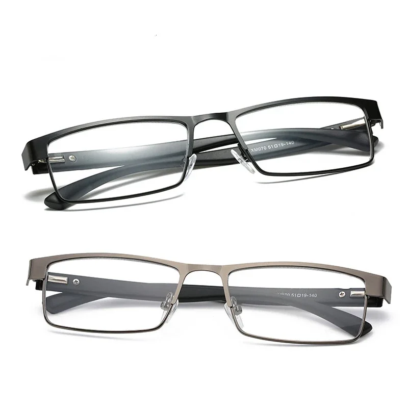 Men Titanium Alloy Reading Glasses Non Spherical 12 Layer Coated Retro Business Hyperopia Prescription Eyeglasses PC Lens