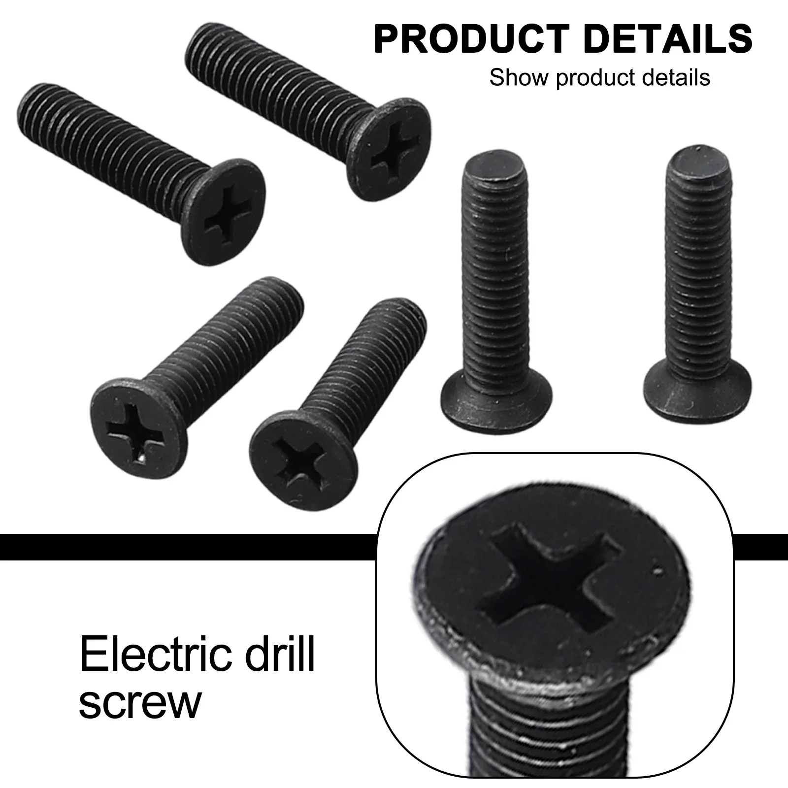 Adaptador de tornillo de fijación de portabrocas, brocas anti-rosca, mano izquierda negra M5/M6 * 25mm, herramientas eléctricas, rosca de 1/2 pulgadas, 3/8 pulgadas