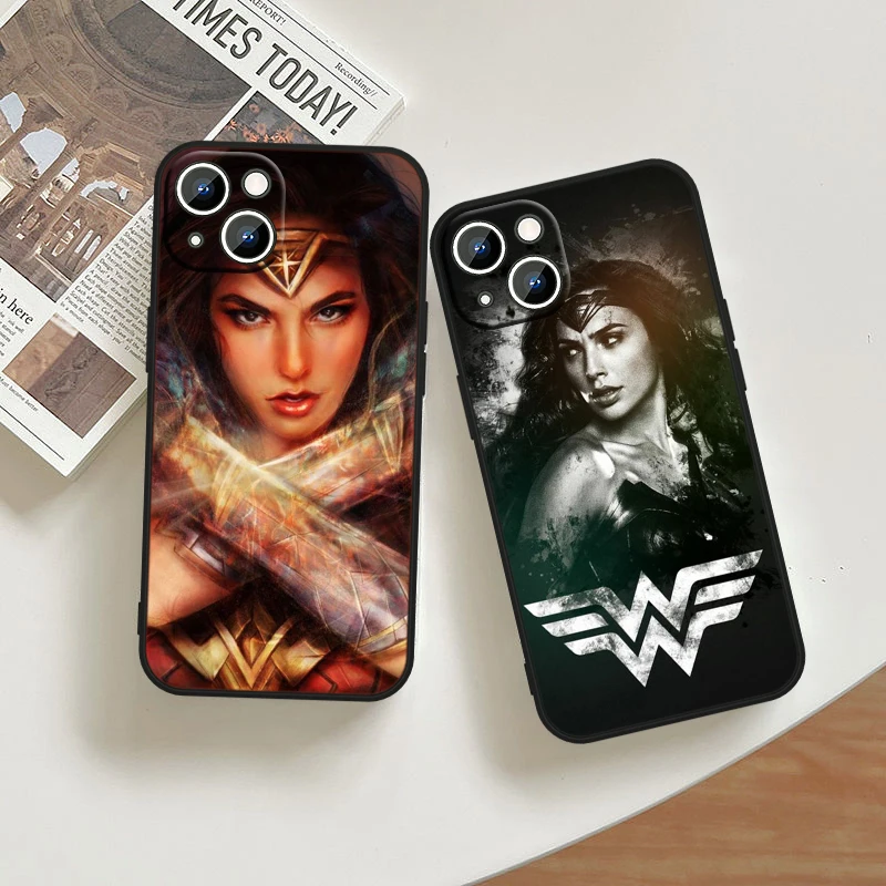 Wonder Woman Cool For iPhone 15 14 13 12 11 XS XR X 8 7 6 6S 5 5S Pro Max Plus Black Shockproof Phone Case