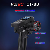 HOTRC CT-8B color screen CT8B remote control 8-channel 2.4G receiver color screen voltage feedback vehicle and ship model