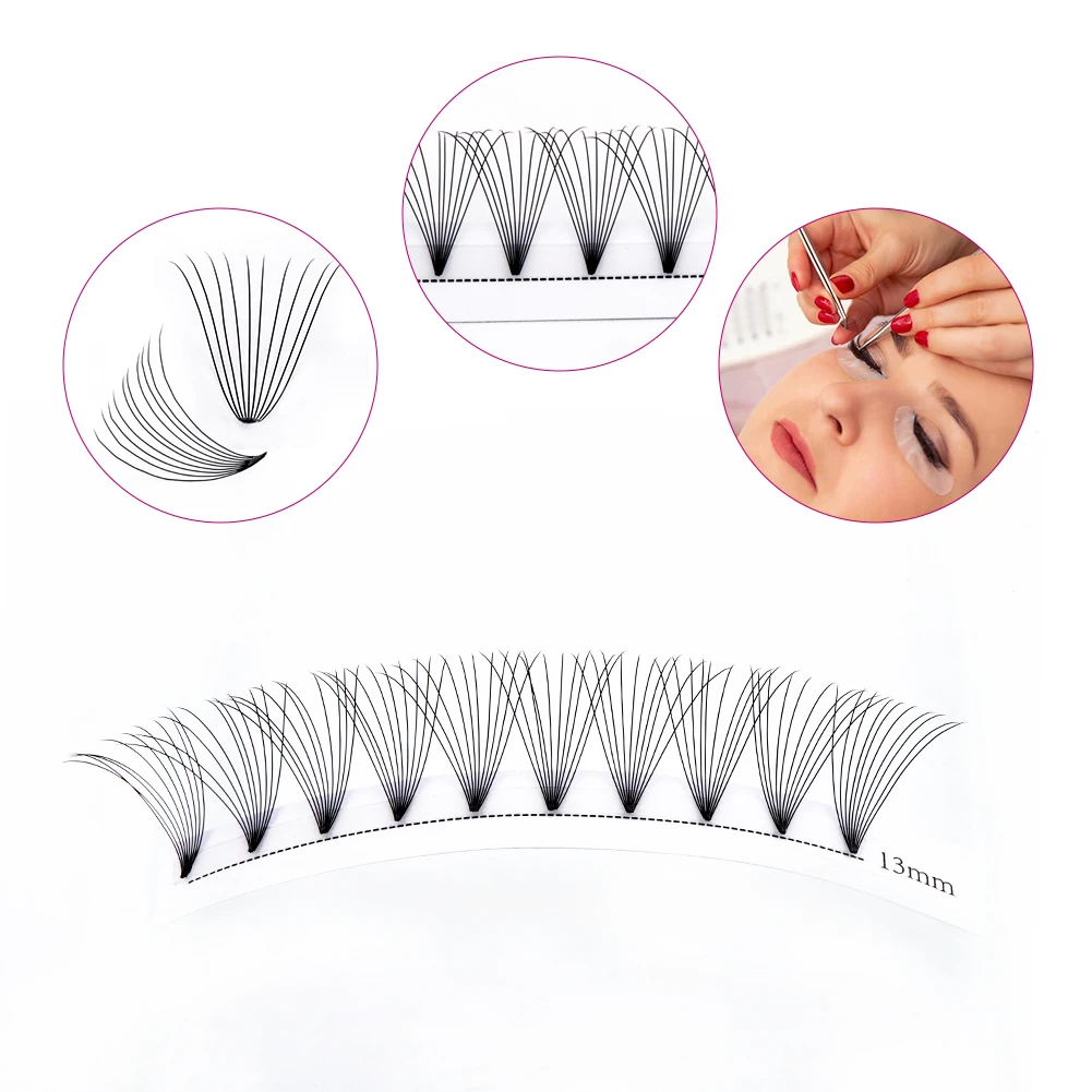 Fadvan Premade Fan Lashes 10D Short Stem Russian Volume Professional Eyelash Extensions Faux Mink False Lash