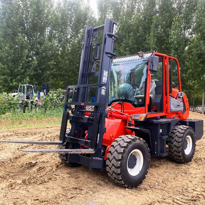 Multipurpose Factory Farm Mud 3 Ton 3.5T 4T 5T 6Ton 4WD 4 Wheel Drive Off-Road All Rough Terrain Diesel Forklift