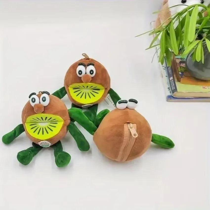Coin Wallet Pendant Small Wallet Toy Doll Pendant Backpack Doll Birthday Gifts Creative New Cartoon Kiwi Fruit Plush Pendant view 5