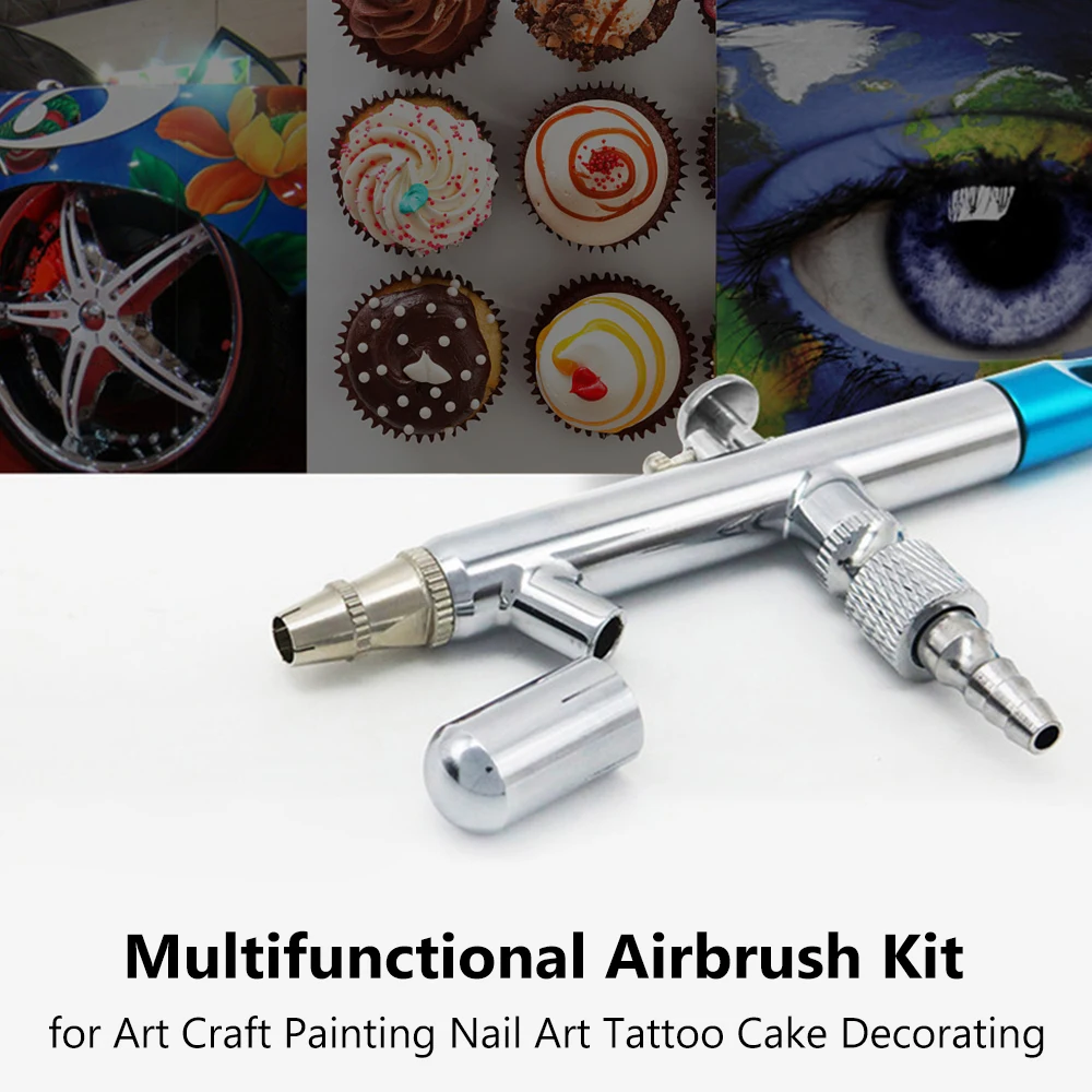 0.35mm Siphon Feed Dual-action  Kit Set Spray Gun with 5cc & 22cc Fluid Cup for Art Craft Painting Nail Art Tattoo Cake