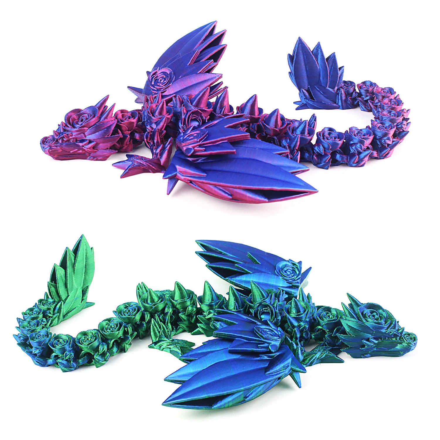 3D printed rose dragon, multi joint movable, unique and beautiful romantic model decoration toy, 3D printed model toy