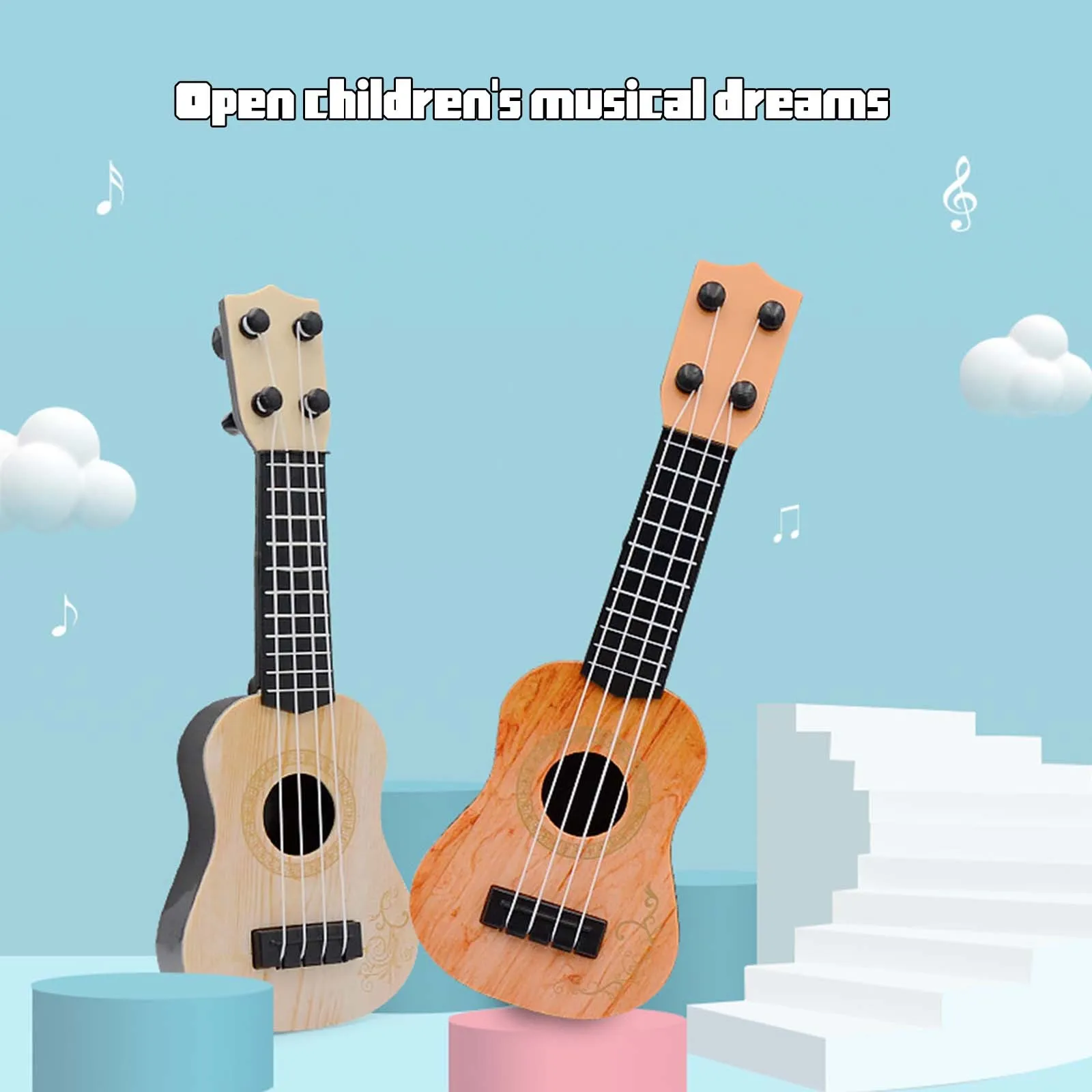 Kids Toy Ukulele Kids Guitar with Pick Musical Toy 17 Inch 4 Strings Educational Musical Instrument for Toddlers and Preschooler