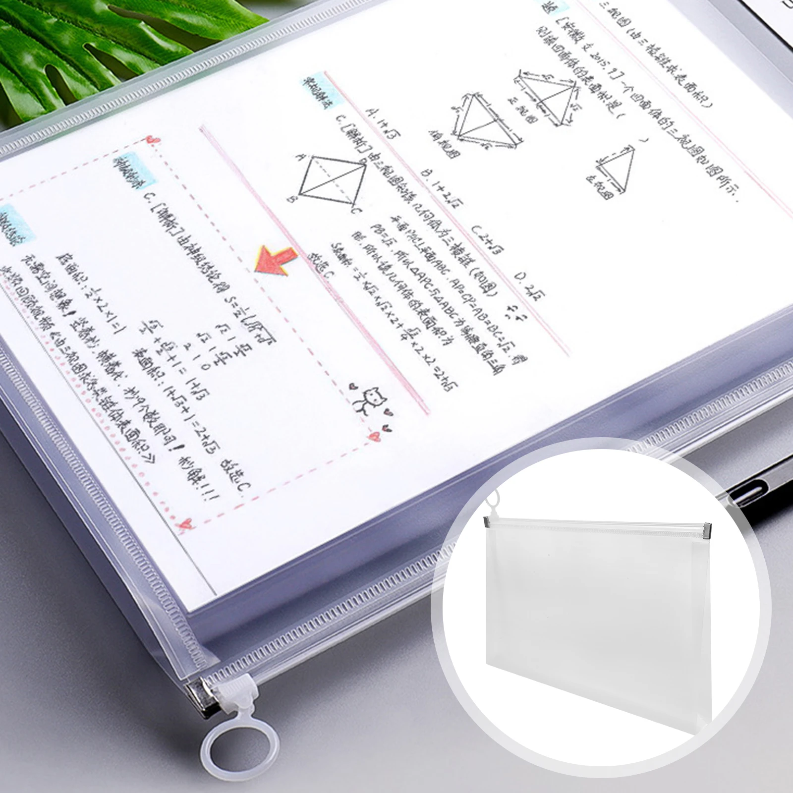 

4 Pcs Receipt Storage Bag Home Document Portable File Pouch for Office Pp Travel Folder with Zipper