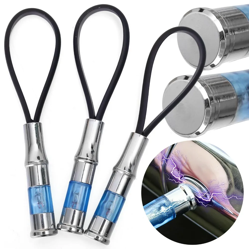 Portable Anti Static Keychain Pendant Car Static Eliminator Blue Light Visual Auto Body Static Discharger Key Ring Accessories
