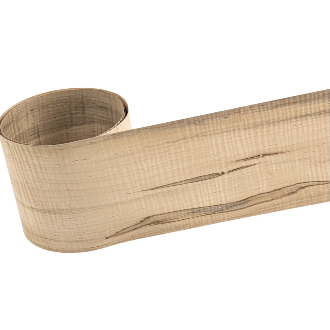 L:2.5M Lebar: 140Mm Tebal: 0.5Mm Figur Maple Bekas Luka Alami Veneer Kayu Speaker Veneer Buatan Tangan Gitar Proyek Rumah