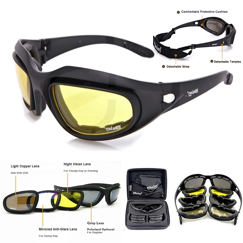 

Tactical Protective Polarized Sunglasses Hunting Air Gun Outdoor Cycling Sports Anti-Ultraviolet Goggles