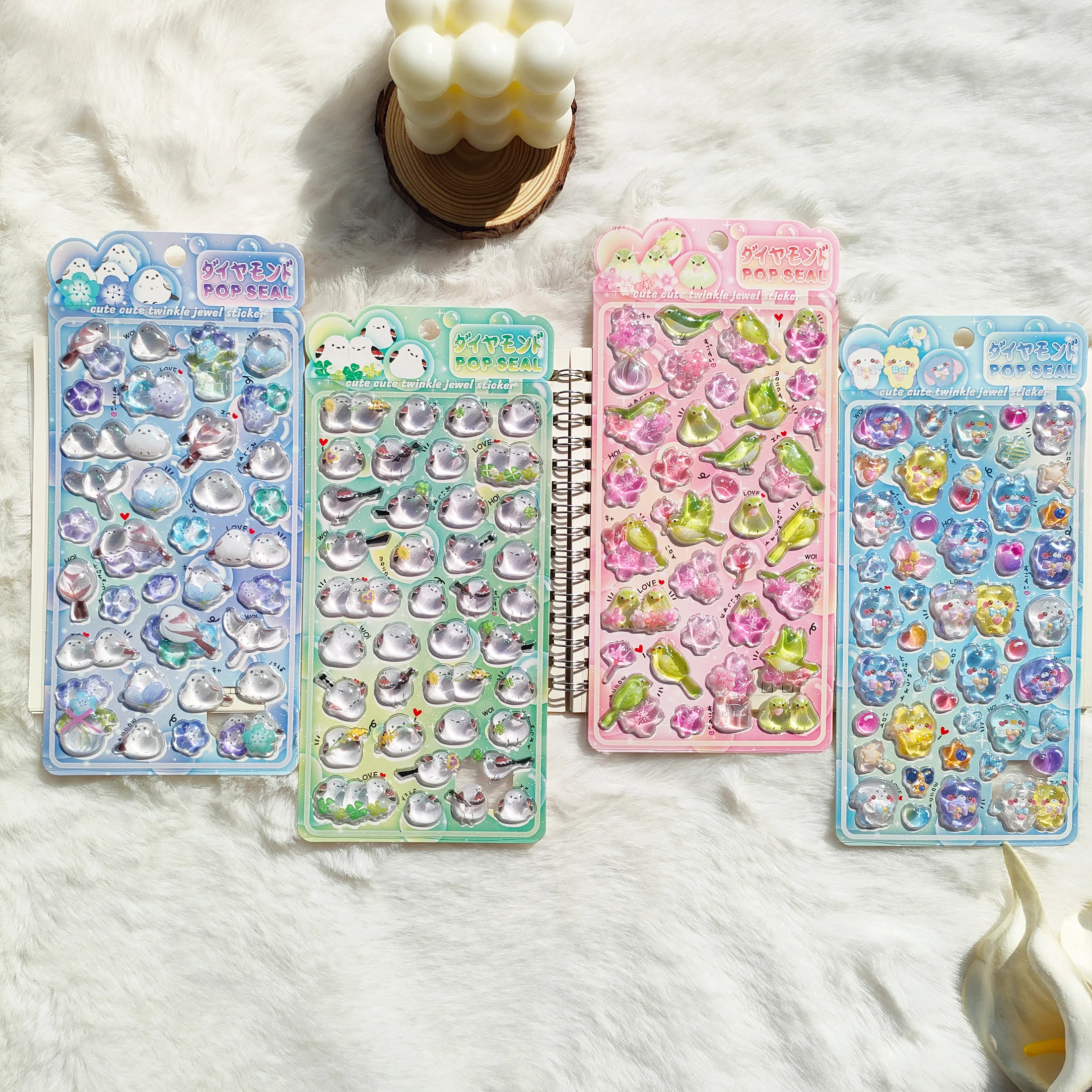 

Cute 3D Solid Animal Sparkly Journal Stickers - Multicolor Cartoon Cute Decorative Stickers, Girly DIY Supplies