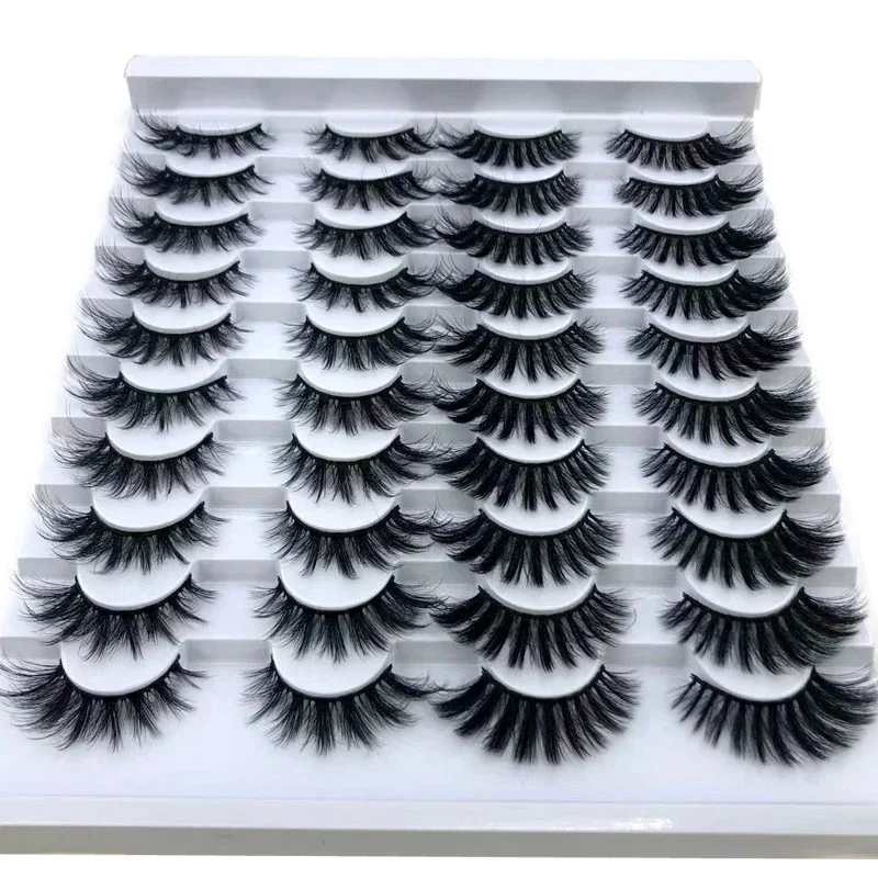 HBZGTLAD 20pairs Mink Lashes 3D Mink Eyelashes 100% Cruelty free Lashes Handmade Reusable Natural Eyelashes Popular False Lashes