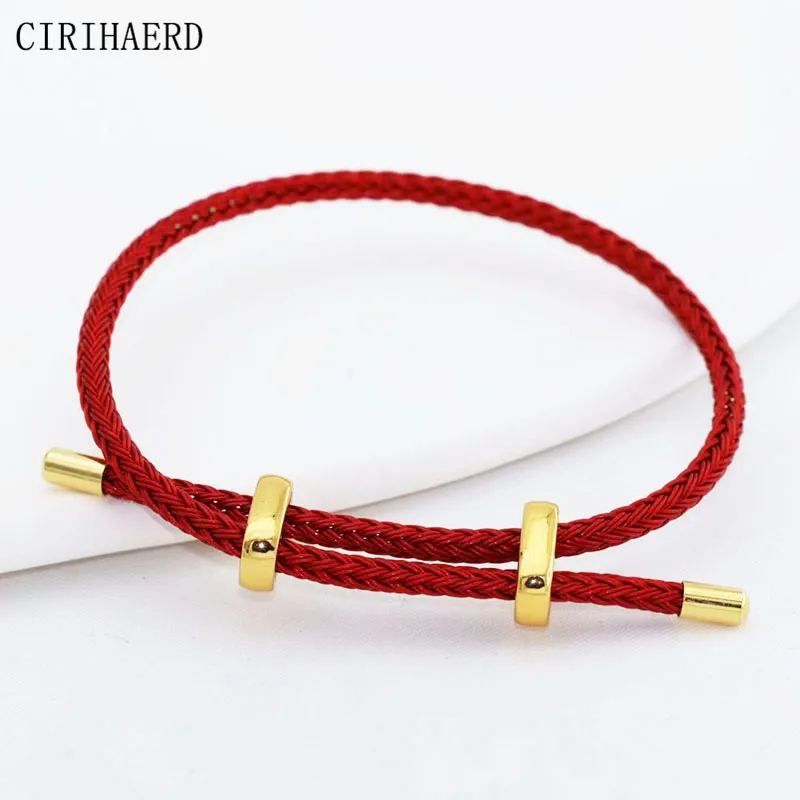 

18K Gold Plated Adjustable Clasps Steel Wire Braied Rope Bracelet Cord For DIY Jewelry Making Supplies Pendant Hanging Rope