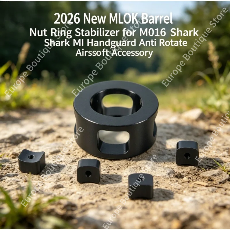 Novo Estabilizador de Anel de Porca de Cano MLOK 2026 para Guarda-Mão M016 Shark MI Acessório Anti-Rotação para Airsoft