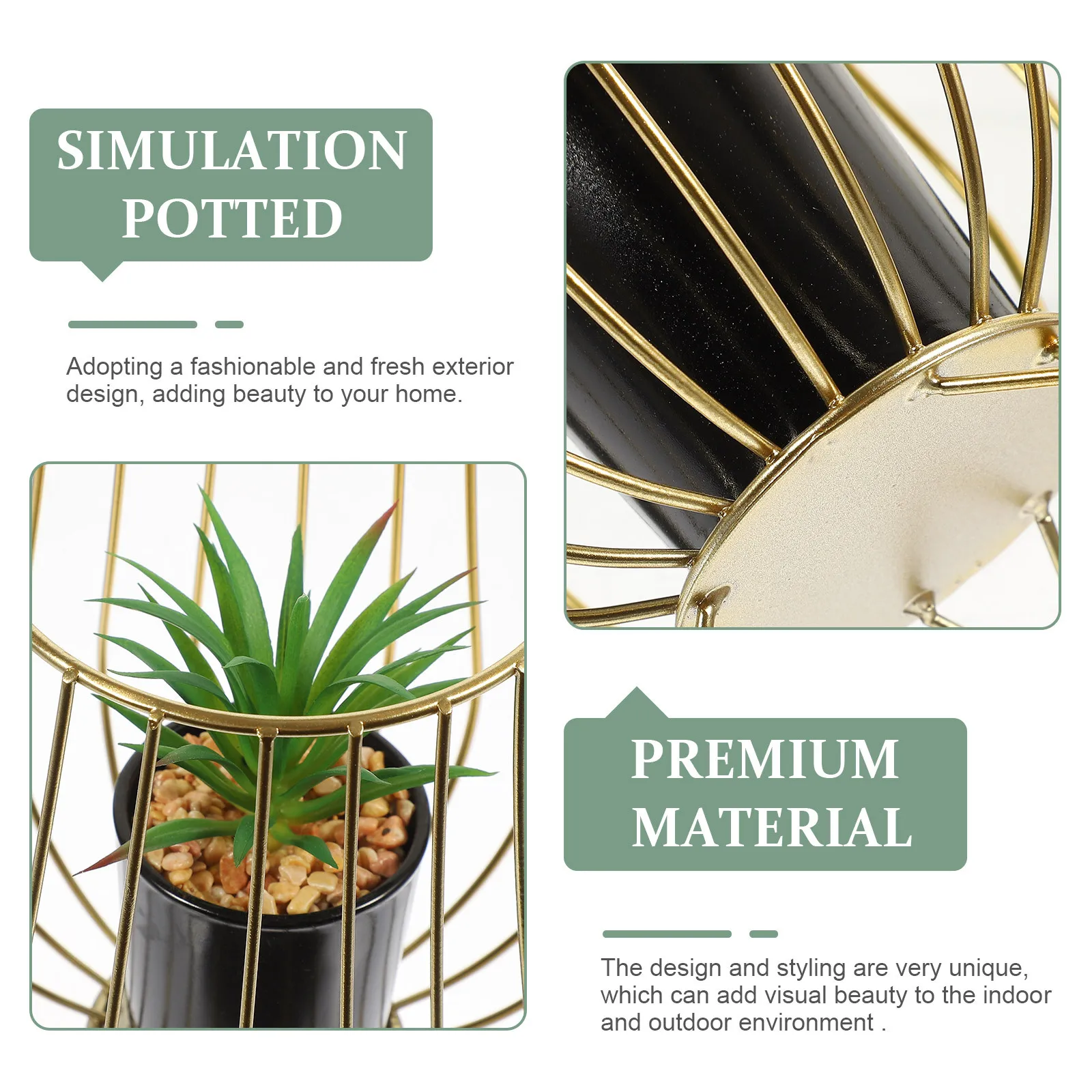 

Artificial Succulent Desktop Plant Decor Realistic Bonsai in Hollow Iron Pot Fake Potted Plant Ornament for Indoor Outdoor Use