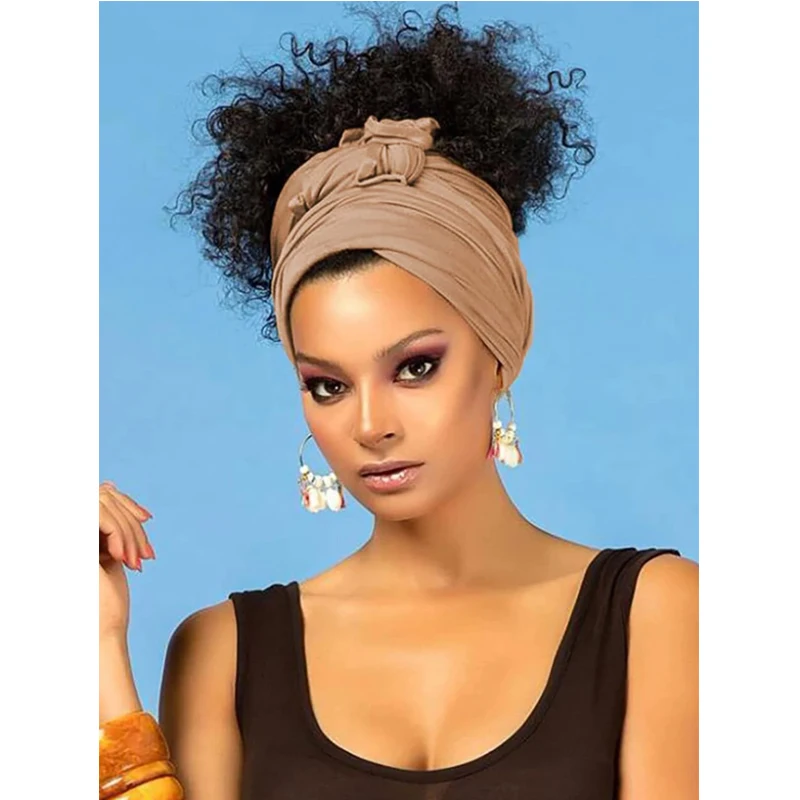 Wrap Headband For Women Long Lightweight Solid Color jersey Hijab Scarf Headband Ideal For Braids