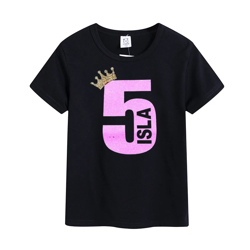 

Personalised Girls Birthday Crown Tshirt 4-6y Birthday Girl Shirt Kids Fashion Birthday Gift Customize AGE NAME Clothes