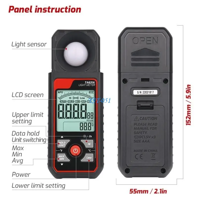 E15A ترقية ضوء متر التصوير Luxmeter الإضاءة المستخدم ودية ضوء متر البلاستيك لقياس الإضاءة #6
