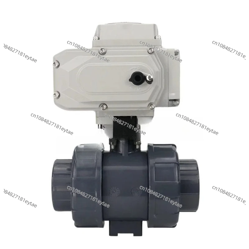 For Water Liquid Steam Corrosive Medium KPL-Q961 DN15-DN100 Motorized UPVC Ball Valve True-union Connection Electric Valve-
