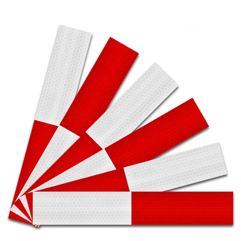 

Red/White Reflective Tape 20 Pack, 2" x 12", Waterproof Self-Adhesive Safety Caution Warning Tape for Cars, Trucks, Trailers