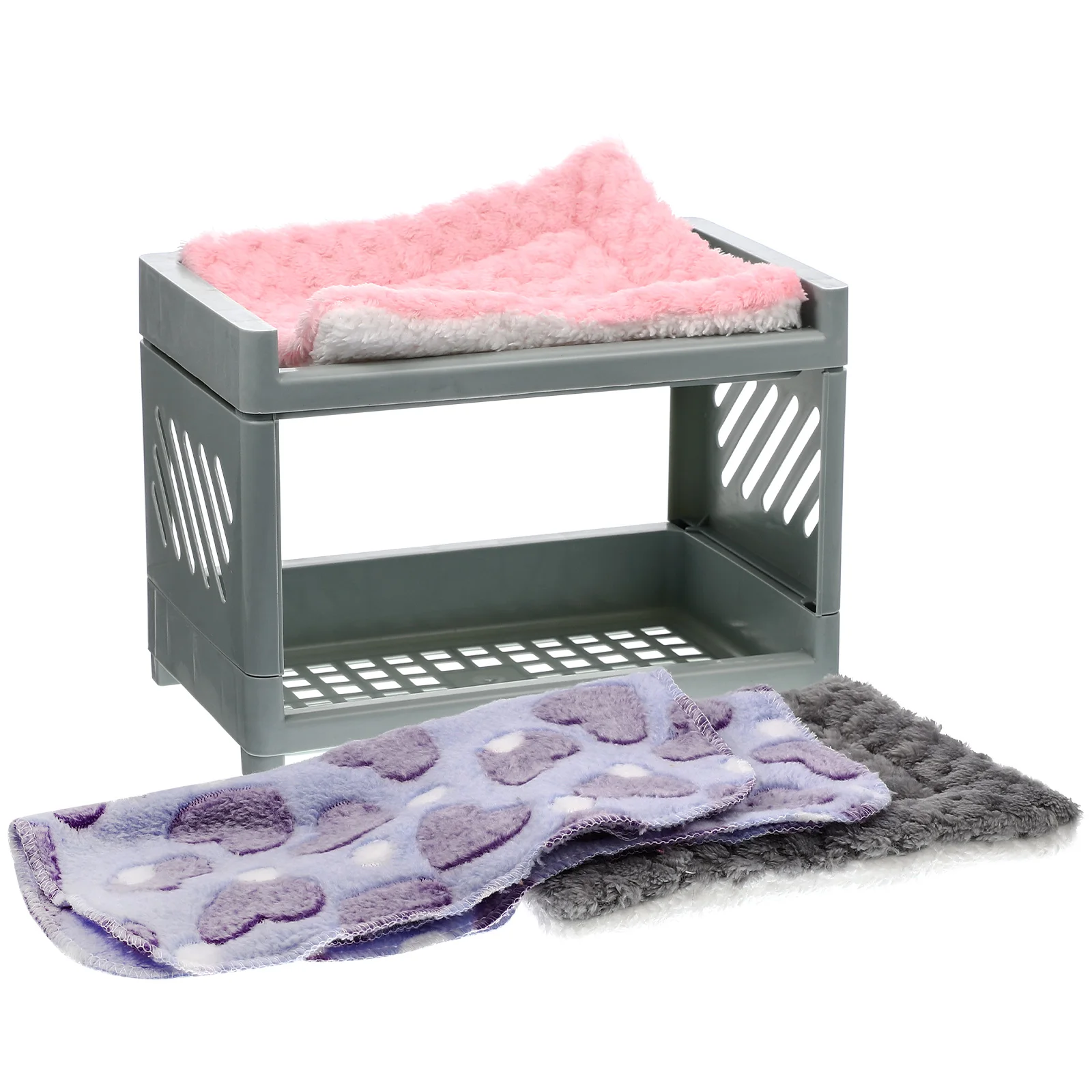 

Plastic Pet Bed Small Animal Guinea Pig Supplies Hamster Bunny Chinchilla Cage Accessories Multi-Use Detachable Double Layer