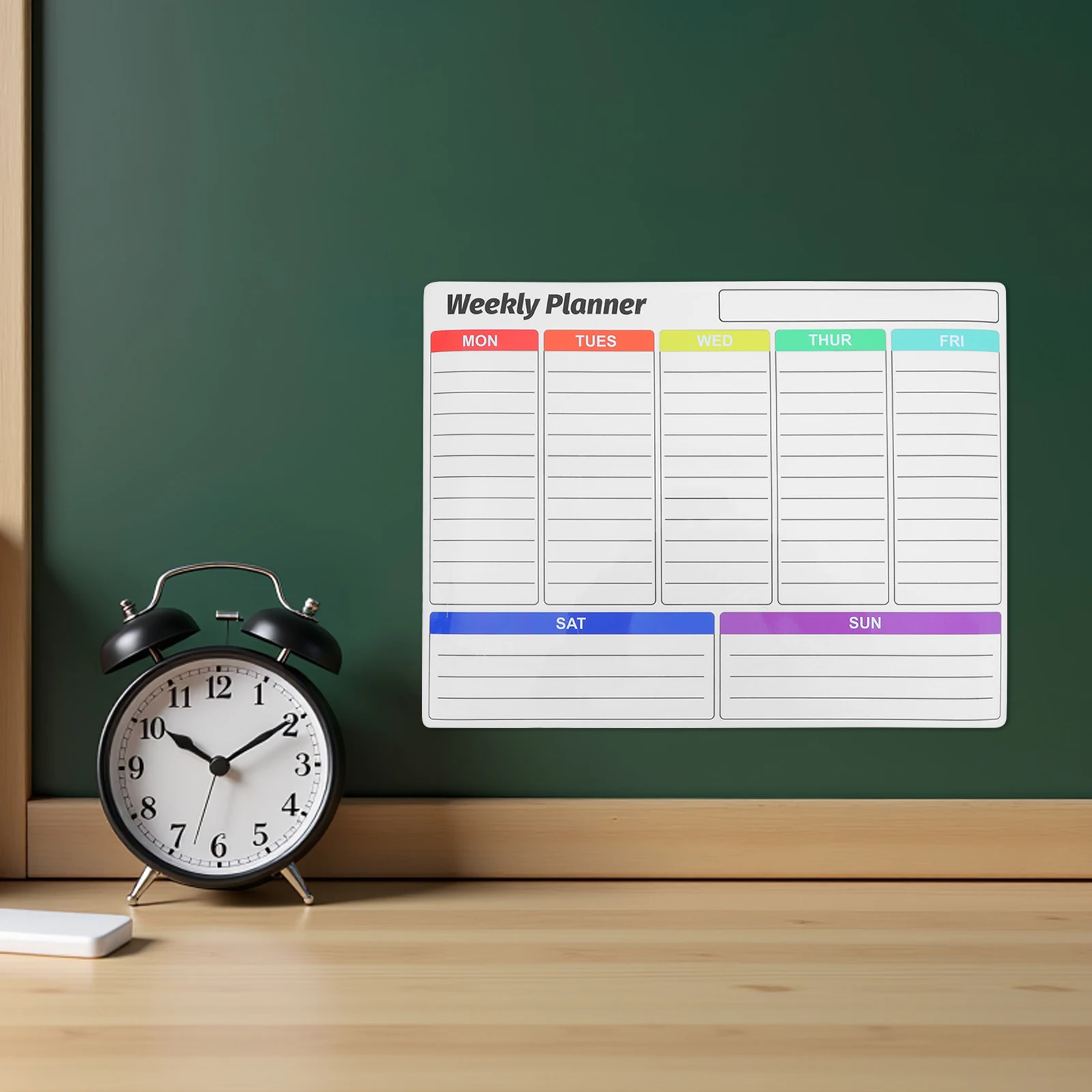 12" X 16" Weekly Planner Whiteboard Sticker Removable Self Adhesive Dry Erase Calendar Sheet For Home Office Classroom Wall Task