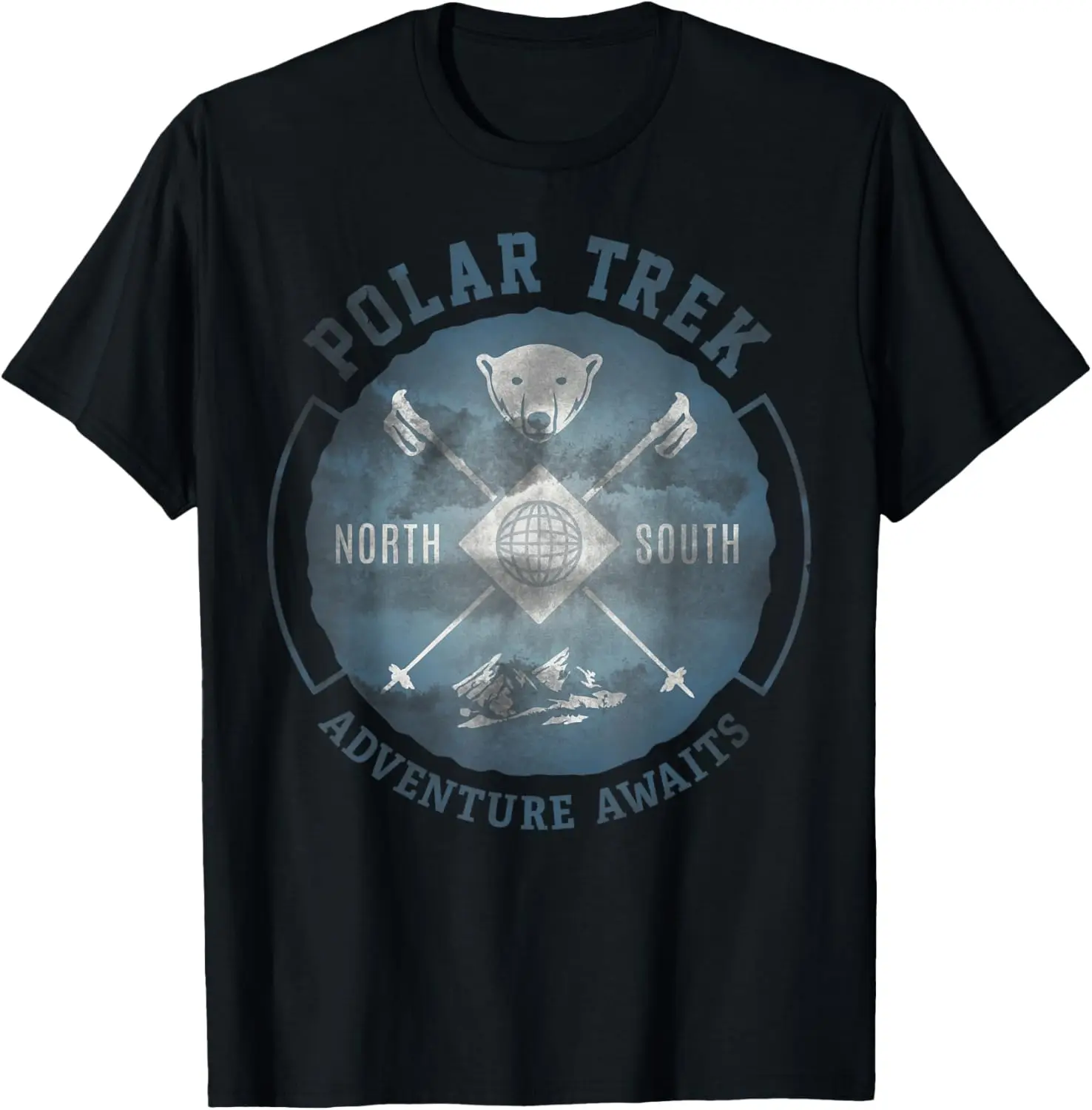 Polar Bear South North Pole Adventure Awaits Winter Traveler T-Shirt