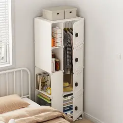 Single Door Folding Storage Cabinet, Multilayer Locker, Dustproof Wardrobe, bens dobráveis, mobília do quarto, bens domésticos