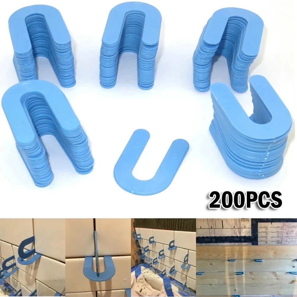 200pcs U-Shaped Horseshoe Shims Tile Spacers PP Level Wedges Positioning Clips For Aligning Marble Granite Porcelain Large Forma