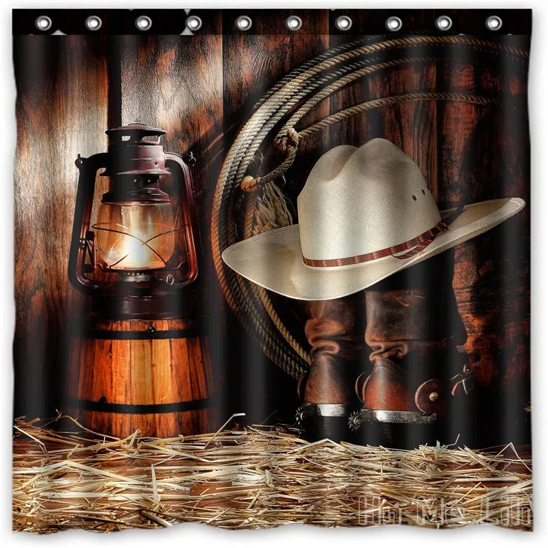 American West Rodeo Cowboy Waterproof Polyester Fabric By Ho Me Lili Shower Curtain For Bathroom Decor