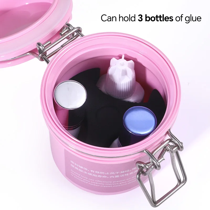 Eyelash Glue Storage Tank Holder Container Activated Carbon Sealed Leak-proof Jar Container Lash Extension Supplies Makeup Tools