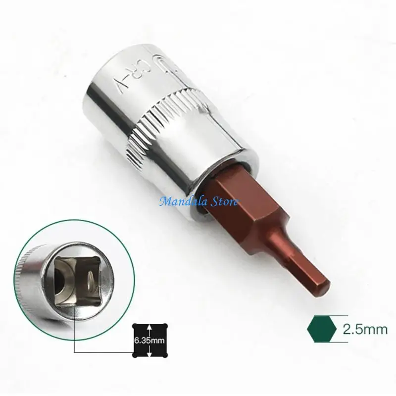 U2JC 6Pcs Professional Wear Resistant Sockets Bit For Mechanical Repair Work