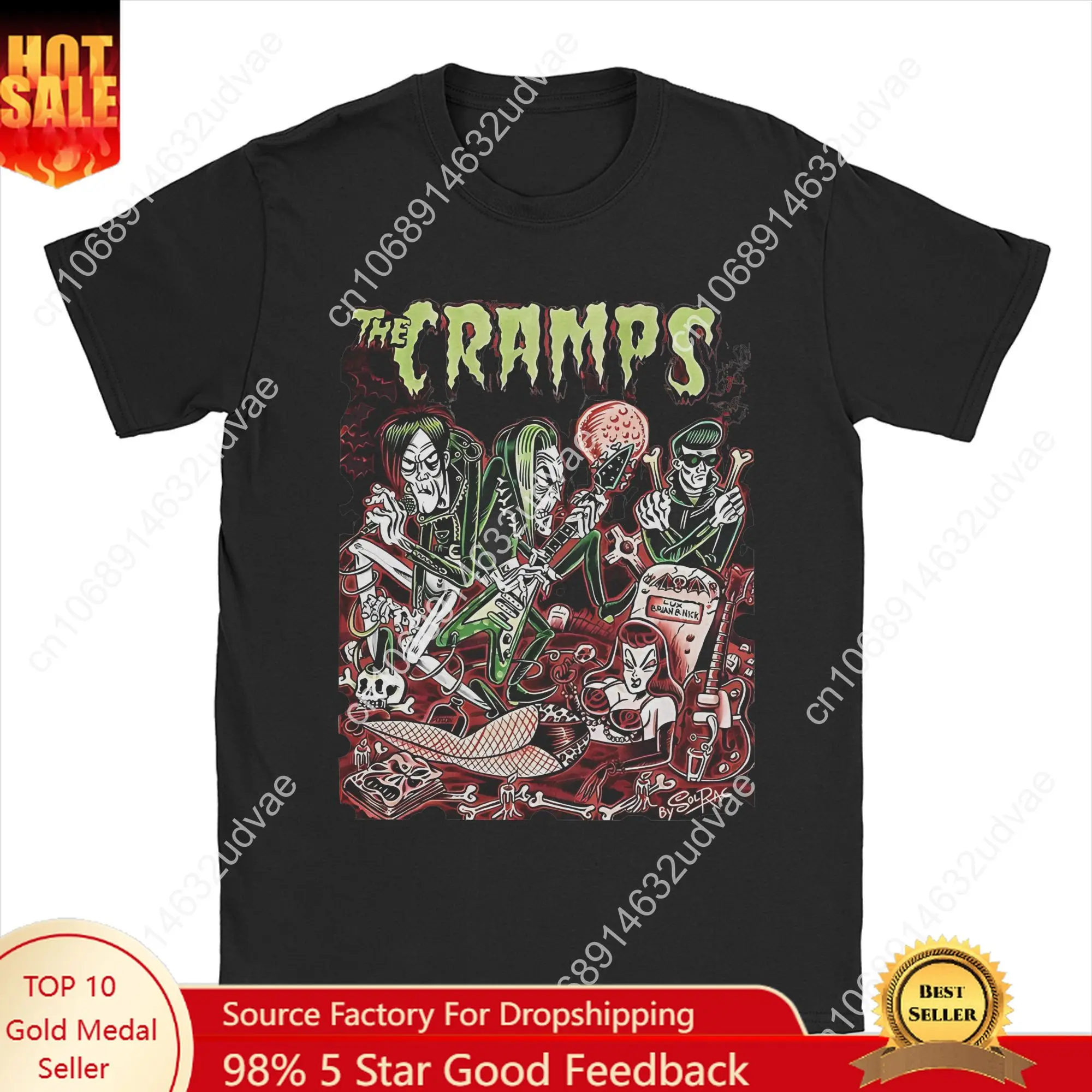 

The Cramps Band Tee Shirt for Men Women Gift Idea T Shirts Creepy Design 100% Cotton Clothing