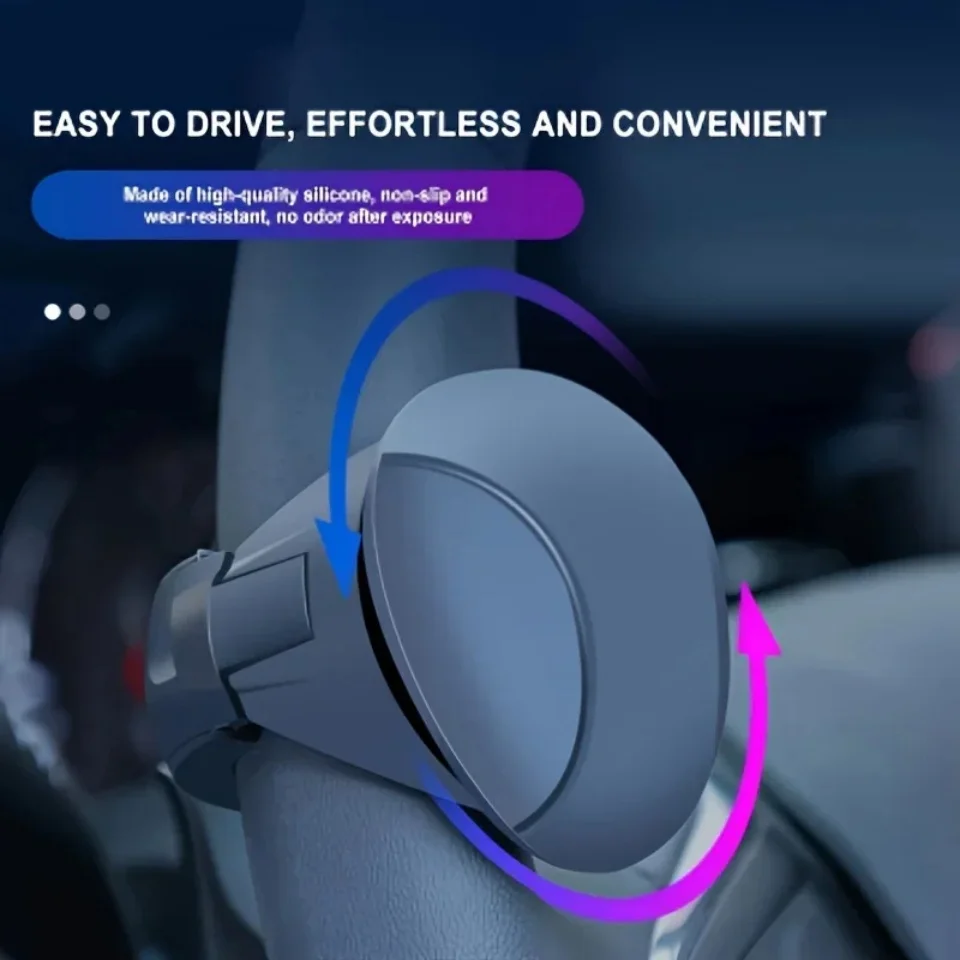 

Easy-Grip Silicone Steering Wheel Knob 360° Smooth Rotation One-Hand Operation with Built-in Non-Slip Grip & Metal Bearing