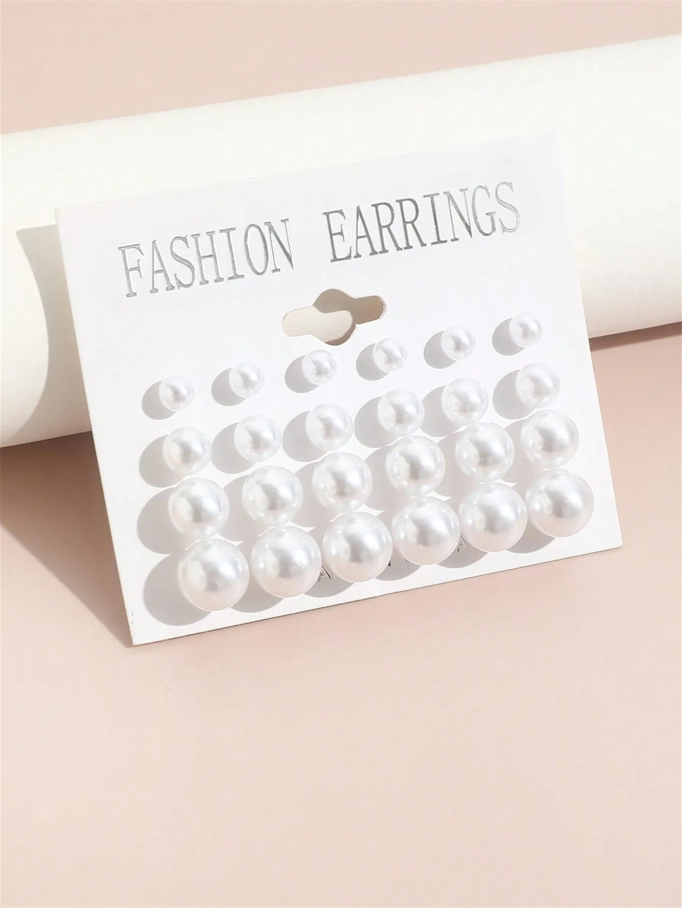 

12 Pairs Minimalist Faux Pearl Stud Earrings Set for Women, Elegant Daily Wear