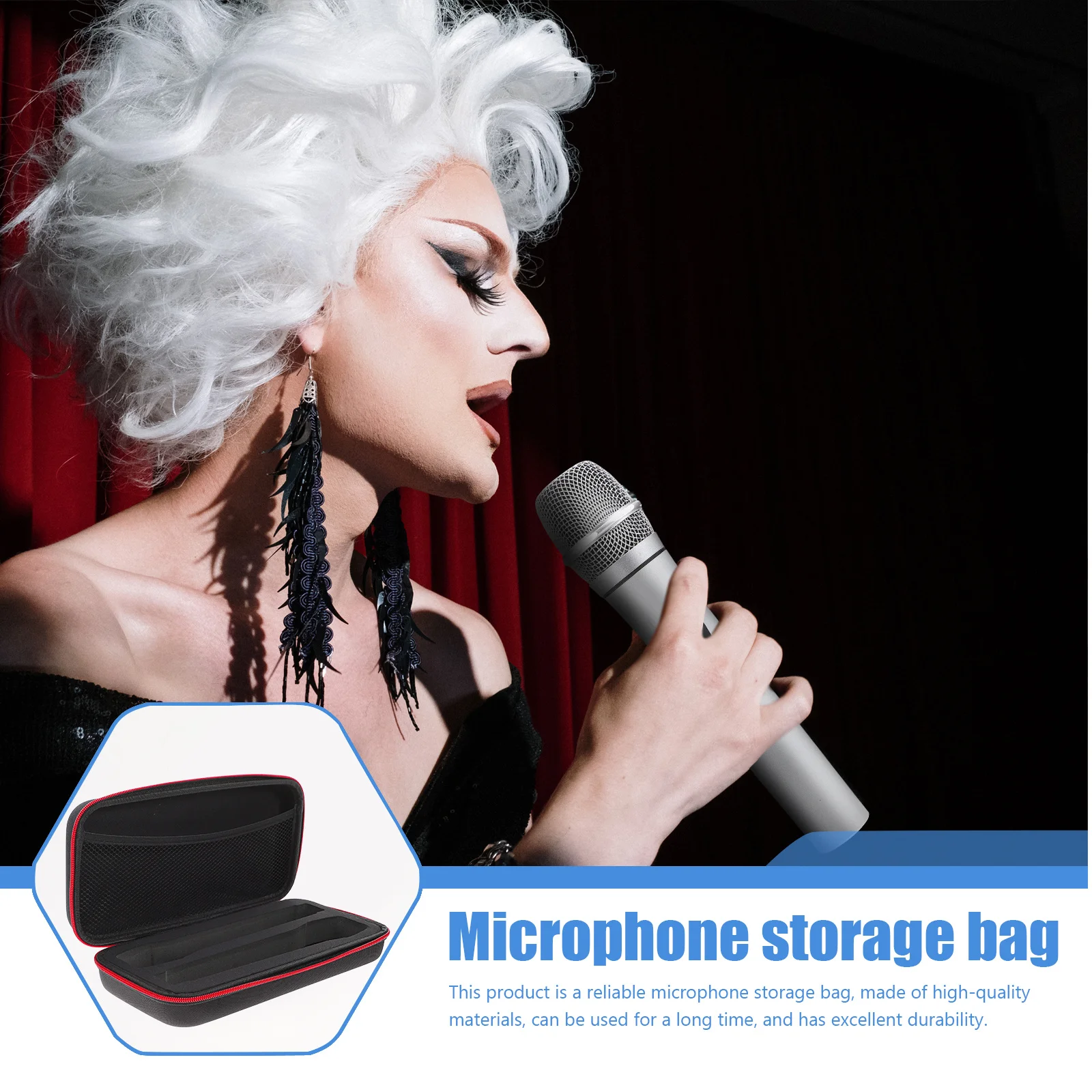 

Wireless Microphone Case Large Capacity Portable Bag for Mic and Accessories Secure Storage Wireless Microphone Case