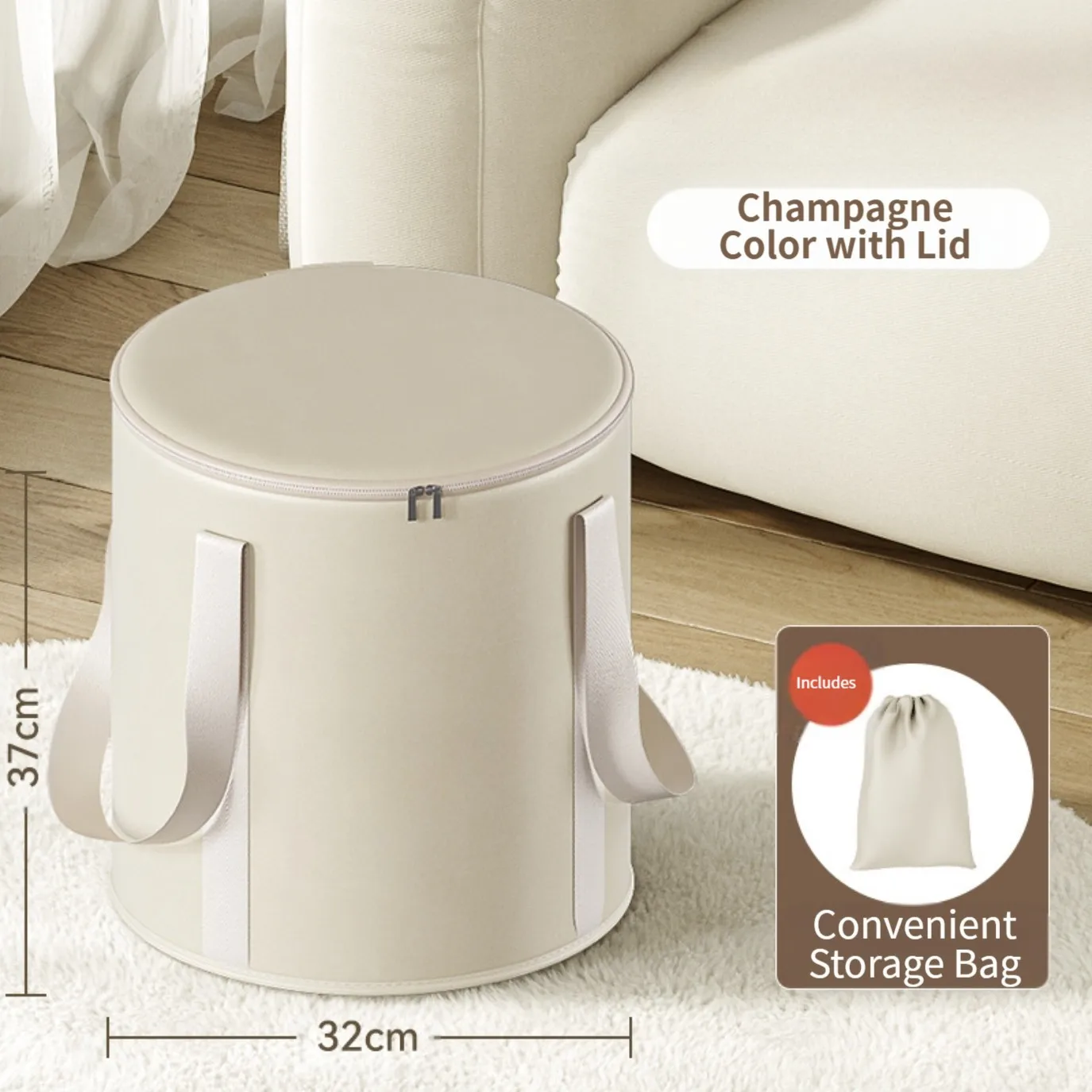 Deep Foldable Foot Soaking Bucket 37cm for Knee High Soak Five Layer Insulation Leak Proof Portable and Stable Base
