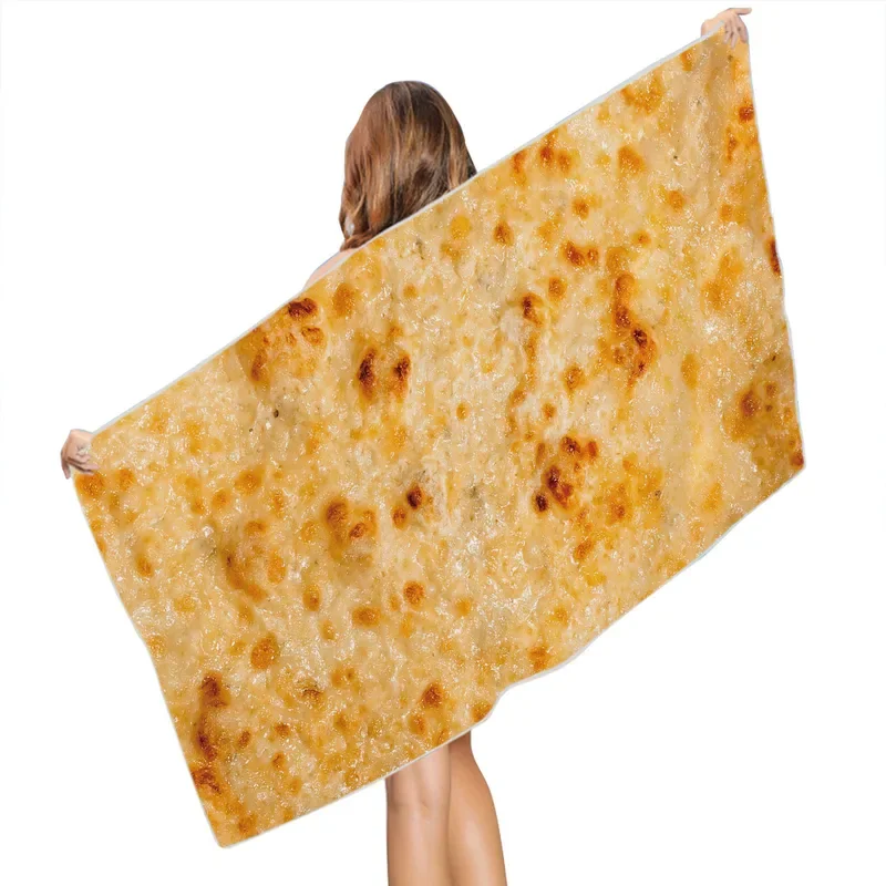 Delicious Food Beach Towel Pizza Pasta Gourmet Food Sand Free Quick Dry Large Bath Towels for Pool Gym Travel Swimming for Kids