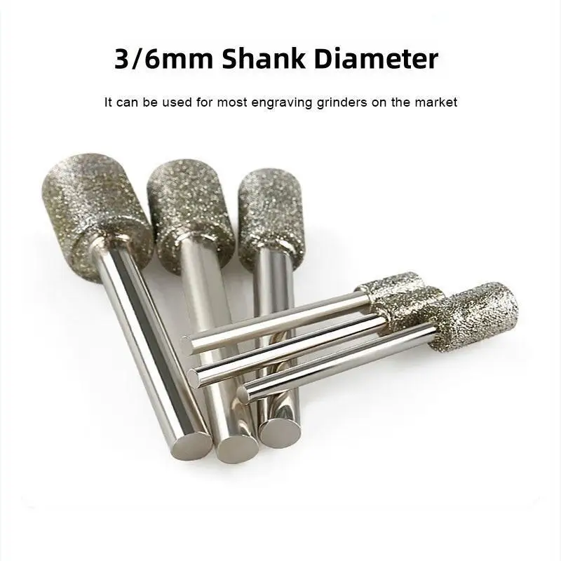 3mm-20mm Steinschleifkopf mit 3/6mm Schaft für Dremel Rotationswerkzeug zum Schleifen und Schnitzen von Steinen und Edelsteinen – Detail 6