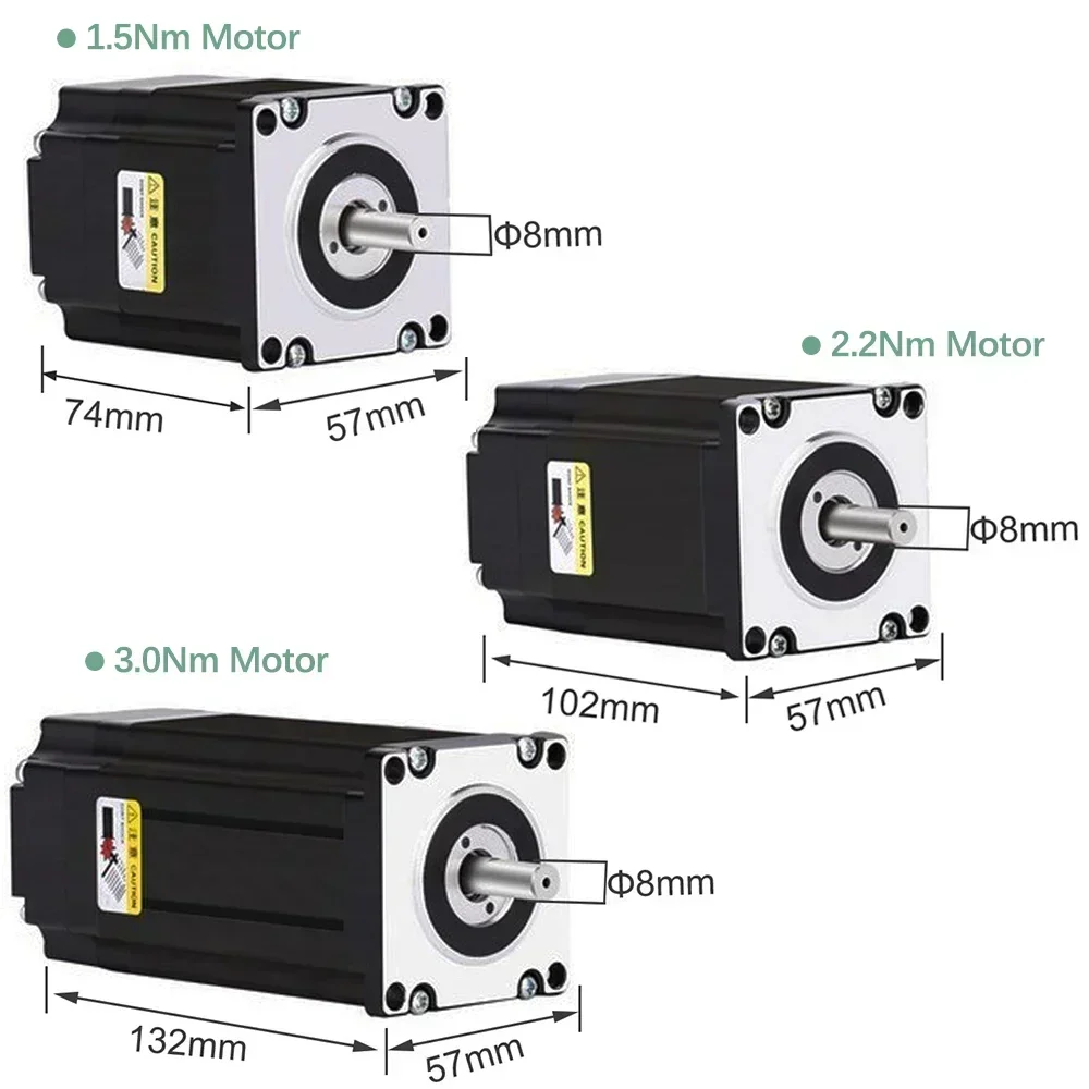 NEMA23 Motor paso a paso de circuito cerrado de 57 mm Torque de 1,5-3 Nm, codificador y kit de controlador de freno - Servo híbrido para impresora CNC/ 3D, stock de EE. UU.